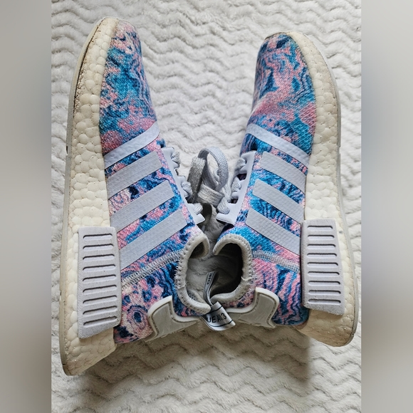 Adidas Blue Pink Marble Art Sneakers - Picture 12 of 12
